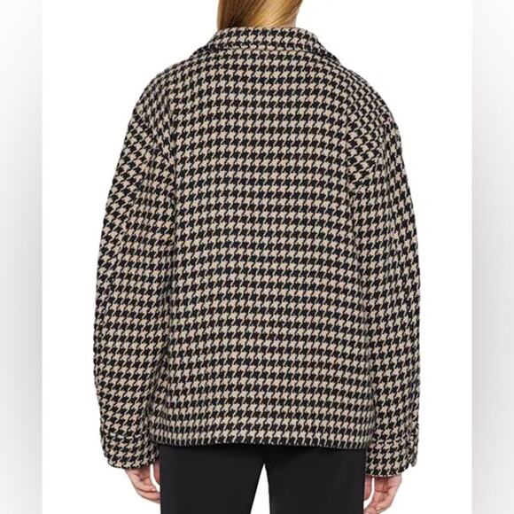 Anine Bing Flynn Houndstooth Jacket Black White Brown Blazer Shacket - Picture 3 of 8